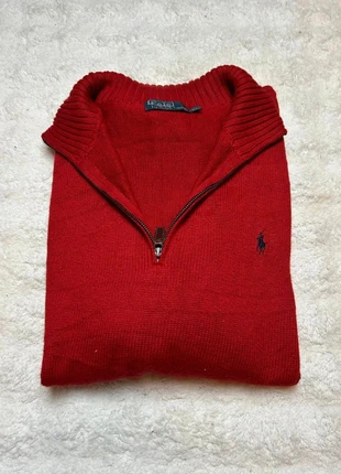 Pull sweat half 1/4 zip Ralph Lauren couleur rouge logo bleu taille xl en tres bon état, marque: Ralph Lauren, état: Très bon état, taille: XL, 45,00 €, 47,95 € Protection acheteurs incluse