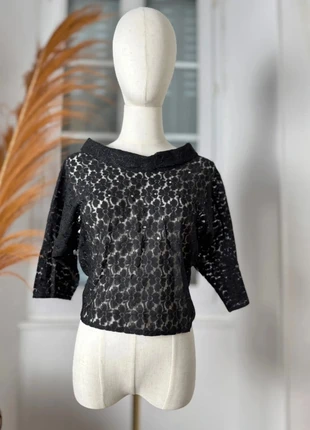 Haut noir dentelle à strass girly y2k S, brand: Vintage Dressing, condition: Very good, size: S / 36 / 8, €5.00, €5.95 includes Buyer Protection Pro