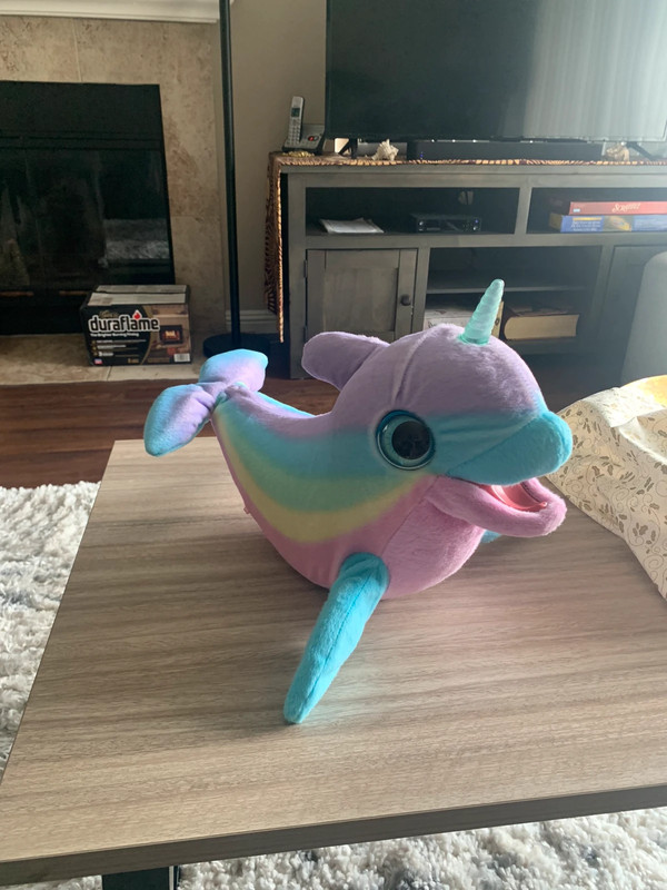 NWOT Fur Real 19” Wavy the Narwhal' Rainbow Toy Interactive Animatronic With Sound 1