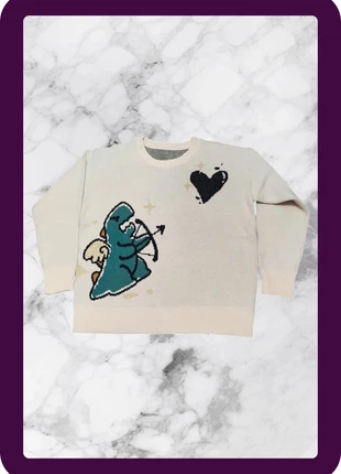 Pull y2k vintage crème avec motif en dinosaure XL, brand: y2k, condizioni: Nuovo senza cartellino, taglia: XL, €30.00, €32.20 include la Protezione acquisti