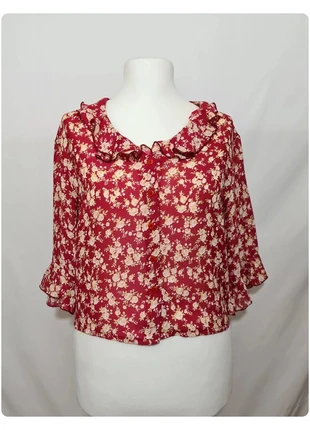 Chemisier manches 3/4 bordeaux fleuri des années 80-90, marque: Vintage, état: Très bon état, taille: L / 40 / 12, 10,00 €, 11,20 € Protection acheteurs (Pro) incluse