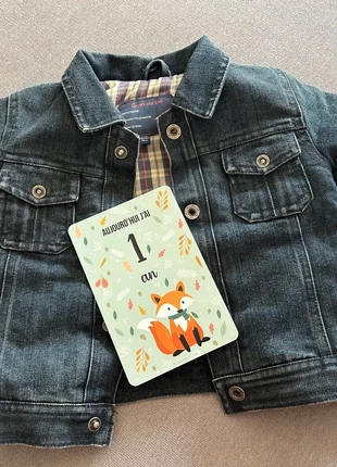 Veste en jean double grain de blé, marca: Grain de Blé, estado: Novo sem etiquetas, tamanho: 9-12 meses / 74 cm, €5.00, €5.95 inclui Proteção do Comprador