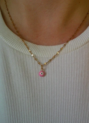 Collier petit oeil rose protecteur 🌟 talisman 🌟 acier inoxydable, condition: Very good, €8.00, €9.10 includes Buyer Protection Pro
