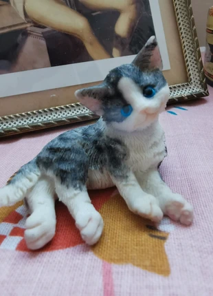 Adorable figurine chat aux yeux bleus – déco vintage, brand: Kitsch, condition: Very good, €4.00, €4.90 includes Buyer Protection