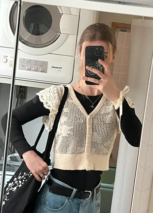 y2k grunge coquette cottage core embroidered peplum lace top, merk: Primark, staat: Heel goed, maat: XS / 34 / 6, € 9,00, € 10,15 inclusief Kopersbescherming