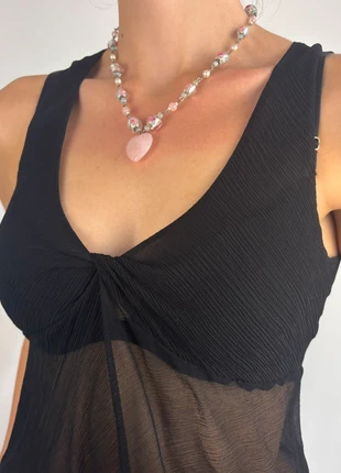 Y2K Vintage black sheer chiffon whimsygoth tank top with asymmetric hem, condition: Very good, size: S / UK 8-10, £19.99, £21.69 includes Buyer Protection Pro