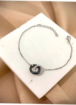 Élégant bracelet ajustable en céramique et zirconium en argent 925, marca: Carador, estado: Muy bueno, 33,00 €, 35,35 € Protección al comprador incluida