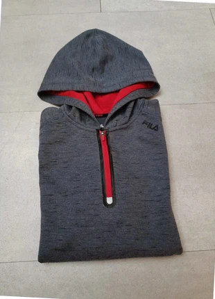 Sweat à capuche Fila 1/4 zip half zip / gris anthracite rouge / taille L enfant, S femmes, marke: FILA, zustand: Gut, größe: 15 Jahre / 170, 4,50 €, 5,43 € inklusive Vinted-Käuferschutz