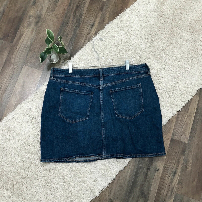 Old Navy Size 16 Button Front High Rise Secret Slim Pockets Denim Skirt 2