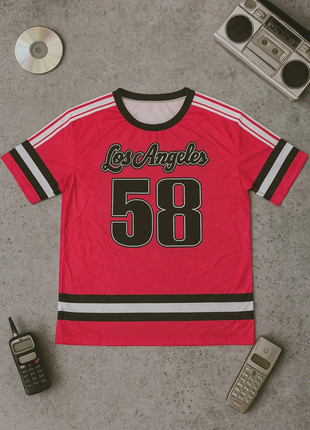 Maillot de Sport Rose à Motifs Los Angeles 58 Vintage Y2K Taille M ou S Oversize Jersey, marque: y2k, état: Très bon état, taille: M, 30,00 €, 32,20 € Protection acheteurs incluse
