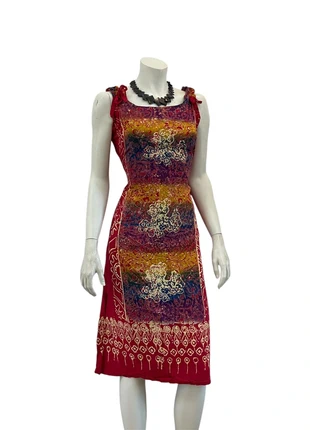 Robe ethnique tie and dye asian printed / Mini Thai sundress vintage boho grunge 90s, merk: Batik, staat: Nieuw zonder prijskaartje, maat: S / 36 / 8, € 12,00, € 13,30 inclusief Kopersbescherming
