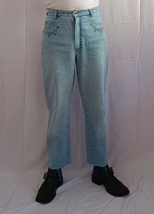 Pantalon jeans boyfriend cut vintage 90's patchwork Franck Patrick Express 1992, brand: Vintage Dressing, condition: Very good, size: S / 36 / 8, €14.00, €15.40 includes Buyer Protection