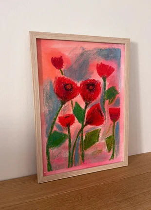 Peinture originale .Fleurs, marca: Fait Main, estado: Nuevo sin etiquetas, 25,00 €, 26,25 € Protección al comprador incluida
