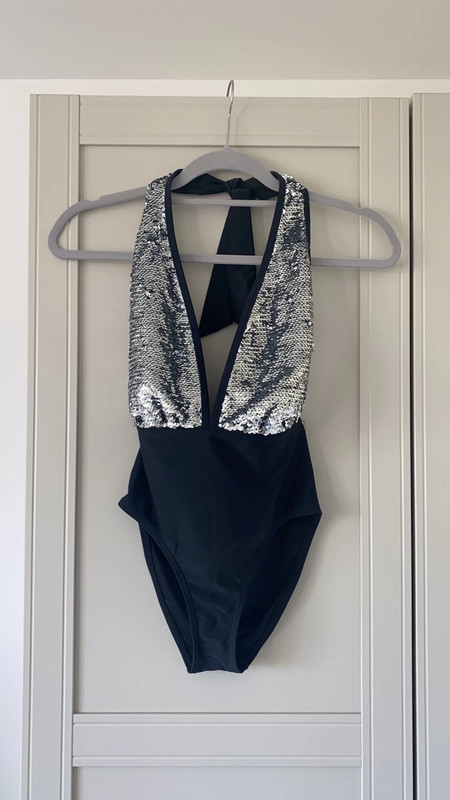 New Look Black and Sequin Swimming Costume
