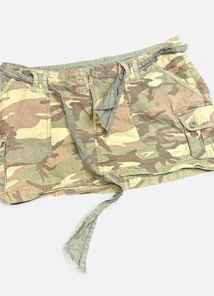 Y2K cargo micro mini camo skirt with waist tie, brand: NO LABEL, condition: Very good, size: 12 / L, $16.00, $17.50 includes Buyer Protection