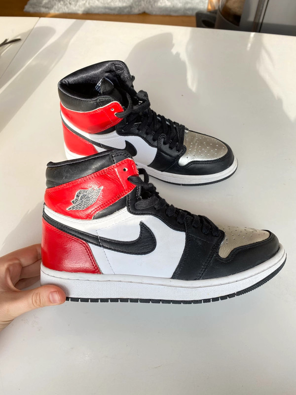 Nike Jordan 1 Retro high red Satin silver toe customized rot schwarz weiB Vinted
