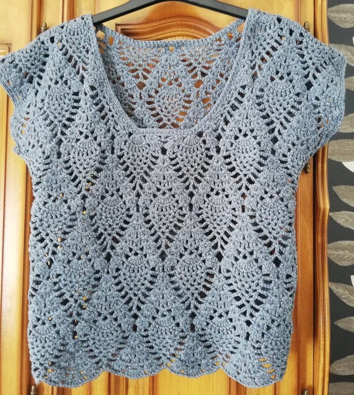 Tee shirt manche courte fait main au crochet Vinted