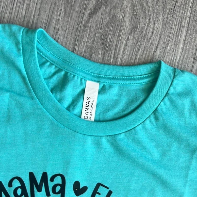 Fur Mama Turquoise Paw Print Bella Canvas Graphic Tee Size Large 3