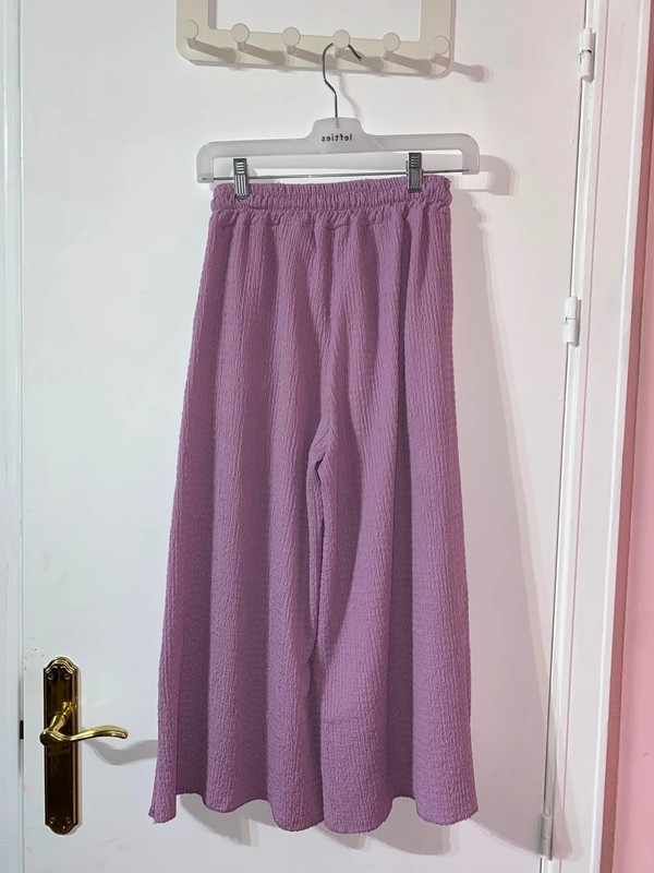 Pantalón ancho suelto lila 5