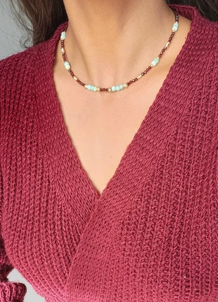 Collier grenat orange amazonite, brand: Collier grenat orange amazonite, condition: Very good, €30.00, €32.20 includes Buyer Protection Pro