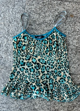 Leopard print cami sheer mesh top, marca: Bratz, estado: Muy bueno, tamaño: S / 36 / 8, 8,00 €, 9,10 € Protección al comprador incluida