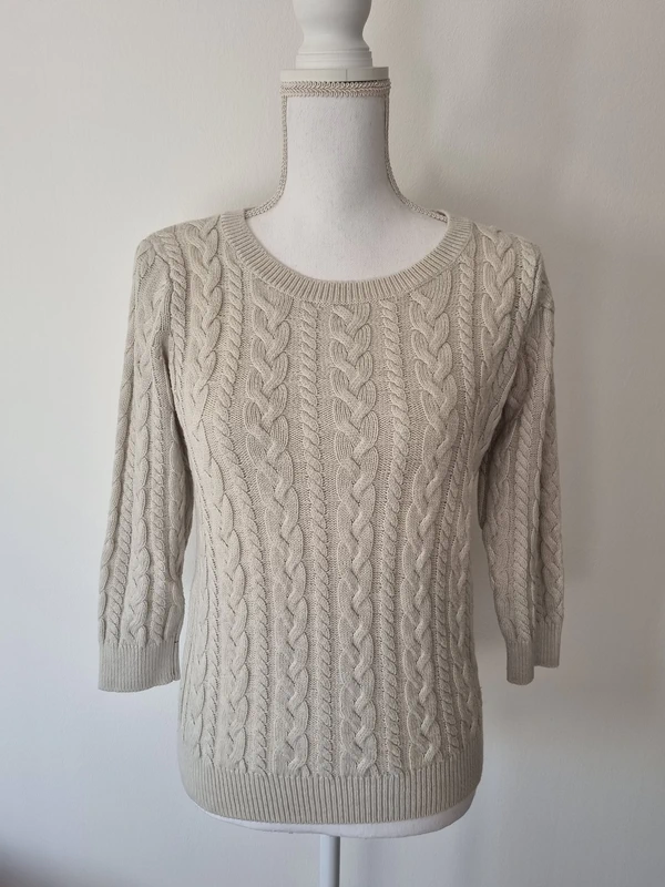 Pull beige avec manches 3/4 Mango
