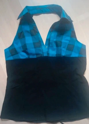 Top Halter Cuello con Solapa, marque: Vintage Dressing, état: Neuf sans étiquette, taille: XL / 42 / 14, 8,00 €, 9,10 € Protection acheteurs incluse