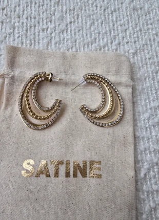 Boucles d oreilles satine strass et acier inoxydable, brand: Satine, condizioni: Nuovo con cartellino, €9.00, €10.15 include la Protezione acquisti