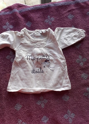 Tee-shirt manches longues , brand: Petit Kimbaloo, condition: Good, size: 1-3 months / 56 cm, €1.00, €1.75 includes Buyer Protection