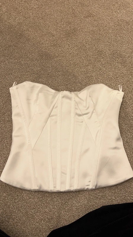 Zara white corset satin top
