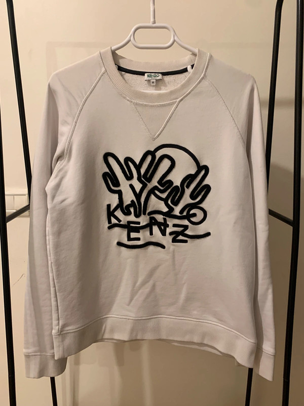 Pull Kenzo blanc ecriture noir taille M Vinted