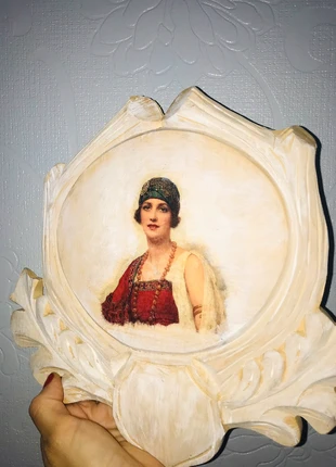 Art deco style handmade picture plaque wood, brand: OAKWOOD, condition: New without tags, £9.90, £11.10 includes Buyer Protection