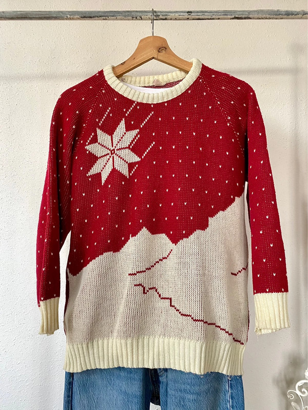 Vintage Pull D’hiver / Noël Taille M 1