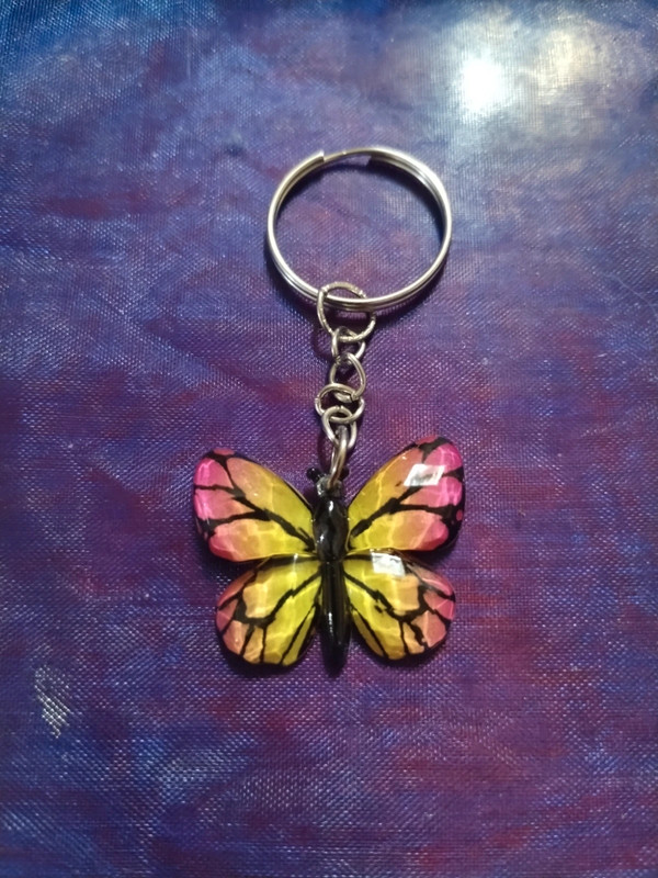 Beautiful colorful butterfly key ring 2