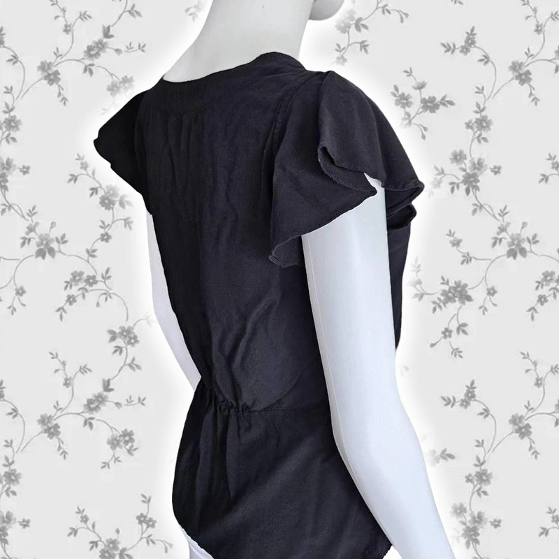 minimalist flowy goth blouse 4