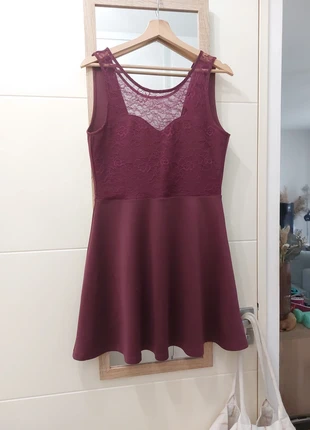 H&M | Robe patineuse couleur aubergine, brand: H&M, condition: Very good, size: XL / 42 / 14, €7.00, €8.05 includes Buyer Protection