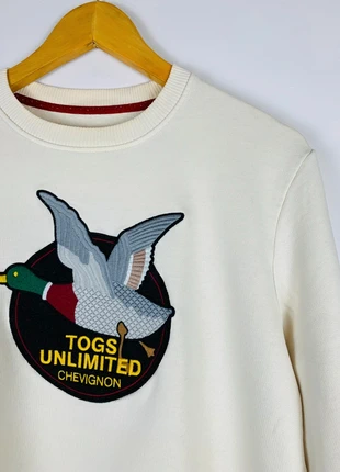 Pull/sweat Chevignon blanc logo brodé togs unlimited taille S homme, brand: Chevignon, condition: Very good, size: S, €23.00, €24.85 includes Buyer Protection