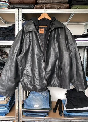 Veste cuir Lee vintage XL double veste intérieure noire – style oversize 90s biker streetwear, marque: Lee, état: Très bon état, taille: XL, 55,00 €, 58,45 € Protection acheteurs incluse