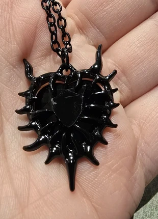 Y2k black spiky glass heart necklace, brand: Spellware, condition: New without tags, £6.95, £8.00 includes Buyer Protection Pro