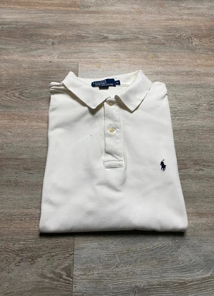 Polo manche courte Ralph Lauren couleur blanc logo bleu taille XL en bon etat, marke: Ralph Lauren, zustand: Gut, größe: XL, 19,99 €, 21,69 € inklusive Vinted-Käuferschutz