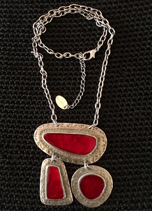 Collier vintage émaux rouges, brand: Caracol, condition: Very good, €30.00, €32.20 includes Buyer Protection
