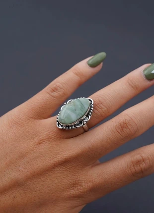 925 Sterling Silver Serpentine Gemstone Ring Size O1/2, brand: Silver, condition: Very good, size: 17.7 mm / O½, £13.99, £15.39 includes Buyer Protection