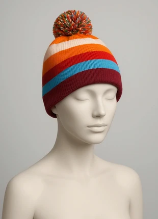 Gorro de lana multicolor con pompón – estilo alegre y cálido para invierno, marque: Local, état: Très bon état, taille: Taille unique, 5,00 €, 5,95 € Protection acheteurs incluse
