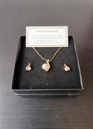 Boucle d oreille et collier avec perle de culture Pierre Cardin?, marque: Vintage, état: Très bon état, 30,00 €, 32,20 € Protection acheteurs (Pro) incluse