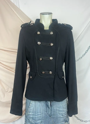 Thick black jacket in Napoleonic military style with parallel silver buttons, marca: Avant Garde, estado: Muito bom, tamanho: L / 40 / 12, €42.00, €44.80 inclui Proteção do Comprador Pro