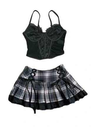Top and plaid punk skirt, brand: COQUETTE, condizioni: Nuovo senza cartellino, taglia: S / IT 40 / EU 36, €19.00, €20.65 include la Protezione acquisti