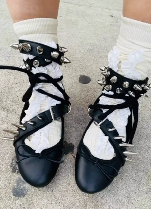 Ottolinger black leather studded ballerinas sold out rare limited edition New tags, merk: OTTOLINGER, staat: Nieuw met prijskaartje, maat: 38, € 2 000,00, € 2 040,00 inclusief Kopersbescherming