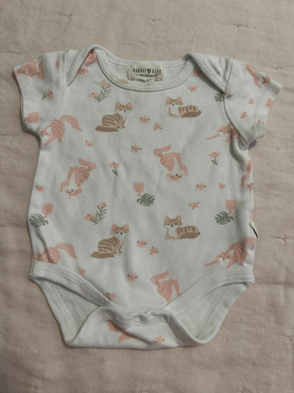 Rabbit + Bear Onesie 3-6mo 1