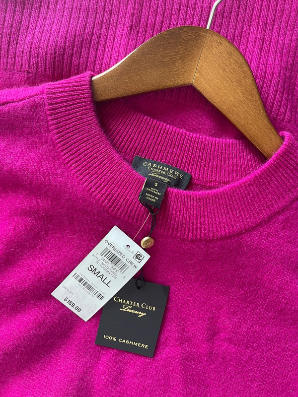 Charter Club Women's 100% Cashmere Drop-hem Sweater Size S 5