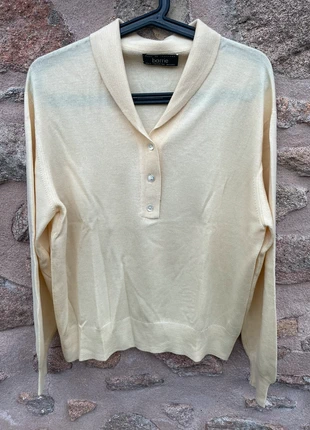 Pull col boutonné jaune clair Barrie mérinos 100 % , marke: Vintage, zustand: Sehr gut, größe: XXL / 44 / 16, 45,00 €, 47,95 € beinhaltet Vinted-Käuferschutz Pro